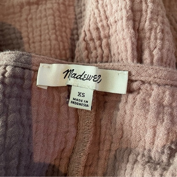 Madewell Lightspun Popover Tiered Mini Dress Mauve Shadow Size XS - Picture 5 of 6